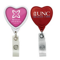 Jumbo Anti-Microbial Heart Retractable Badge Reel (Label Only)